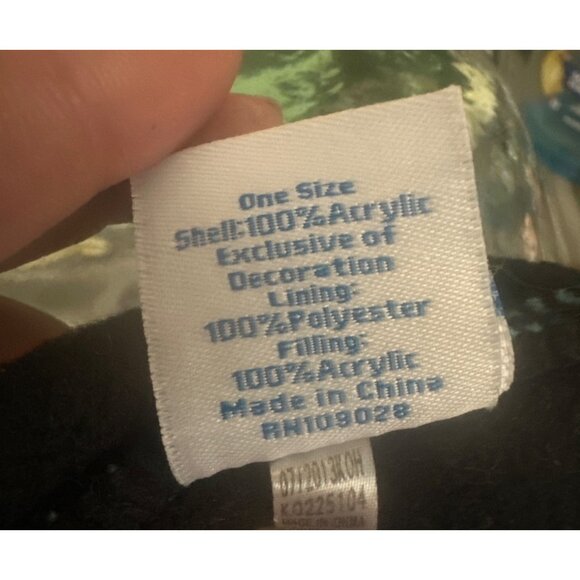 Disney Pixar Monsters University Sulley Beanie Hat With Horns Blue One Size 100% - Picture 6 of 7